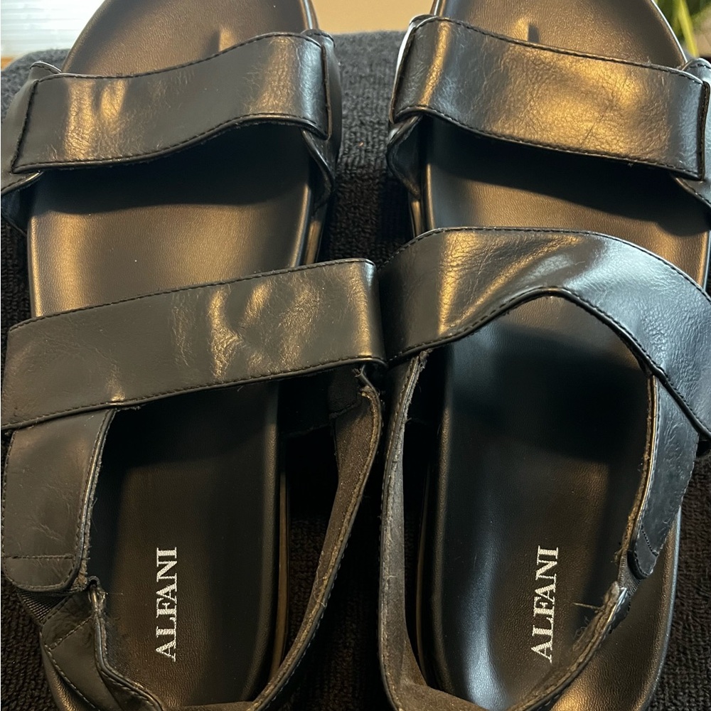 Alfani Sleek Black Open-Toe Sandals